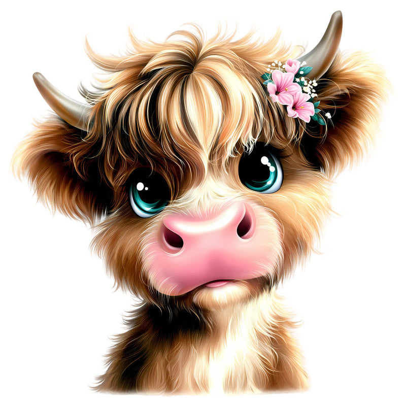 Adorable Highland Cows Fabric Panel 41