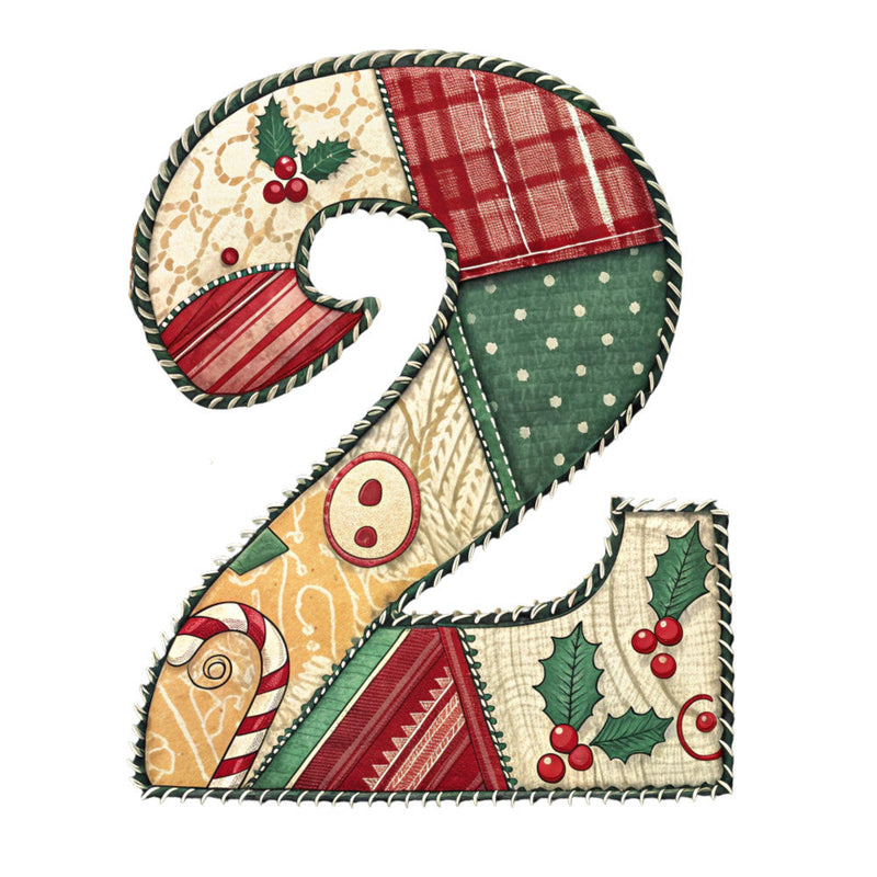 Christmas Patchwork Alphabet Fabric Panel 16