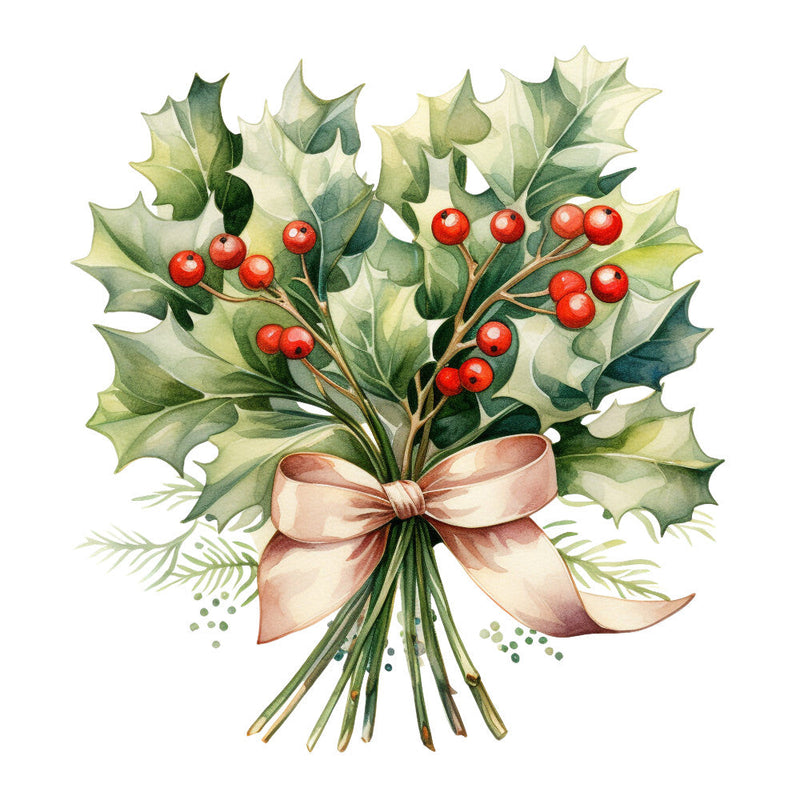 Holly and Baubles Fabric Panel 8