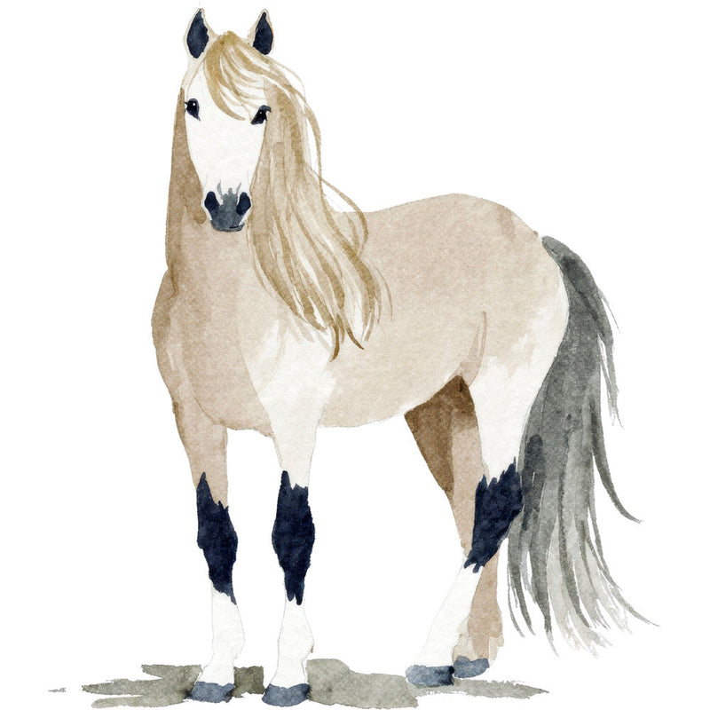 Watercolor Horses Fabric Panel 49