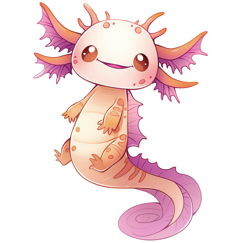 Cartoon Axolotl Fabric Panel 7