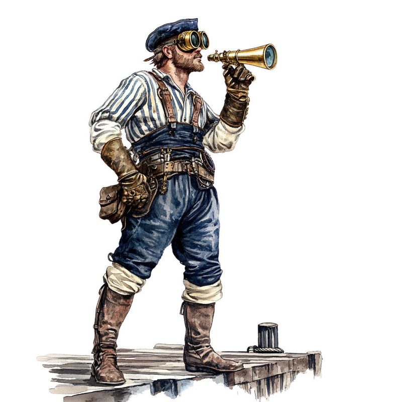 Steampunk Nautical Fabric Panel 34