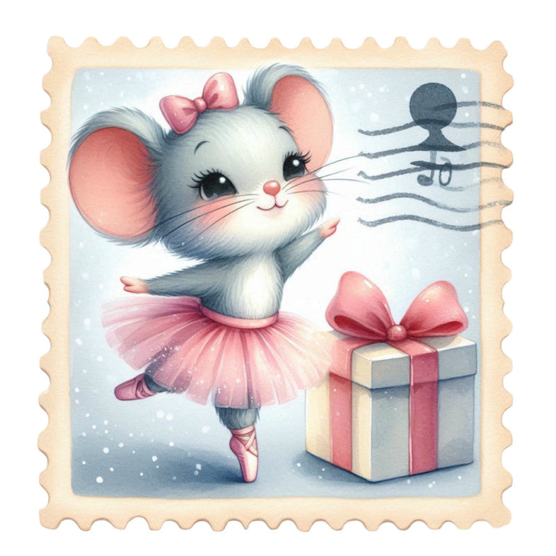 Nutcracker Postage Stamps Fabric Panel 1