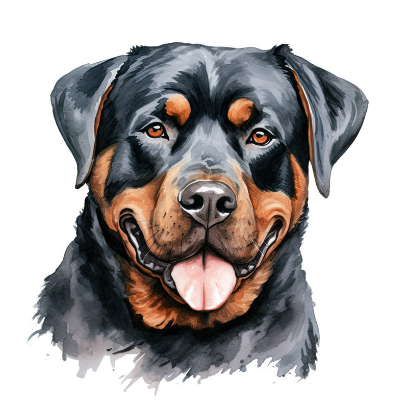 Watercolor Rottweiler Fabric Panel 14