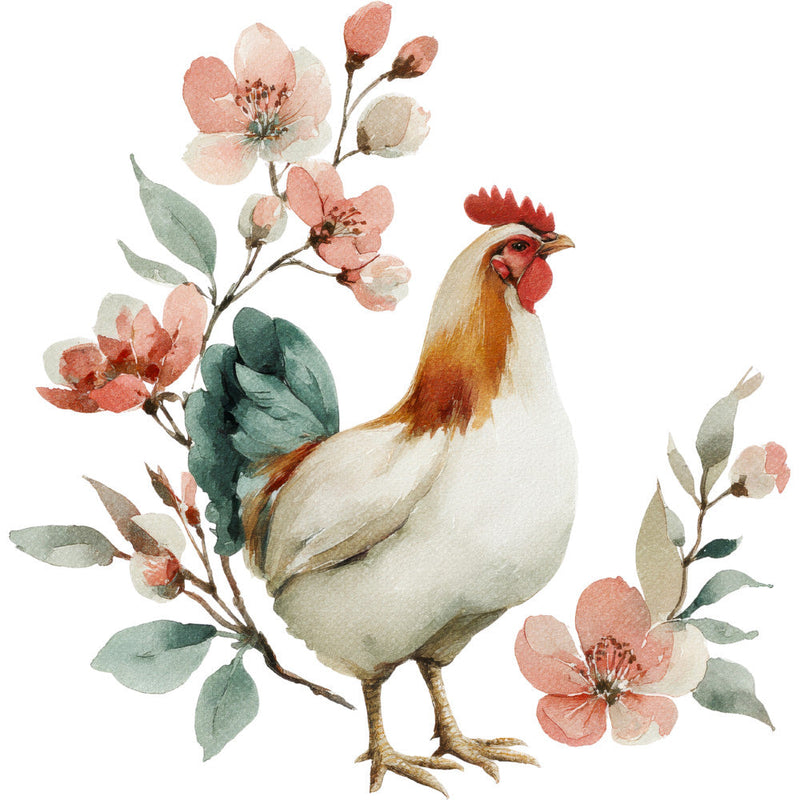 Farmhouse Chicken Decor Fabric Panel 2