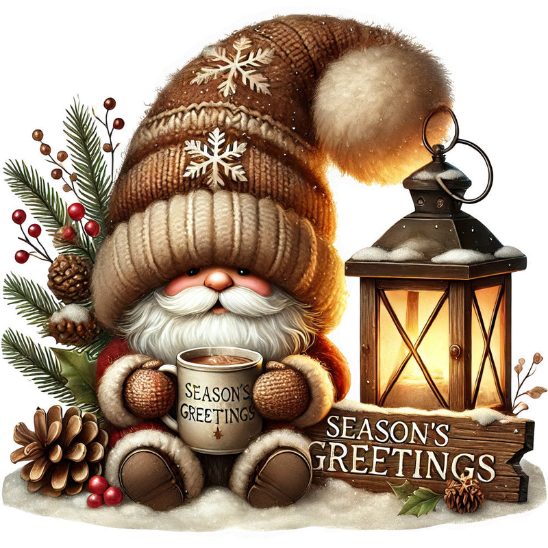 Cozy Christmas Gnomes Fabric Panel 22