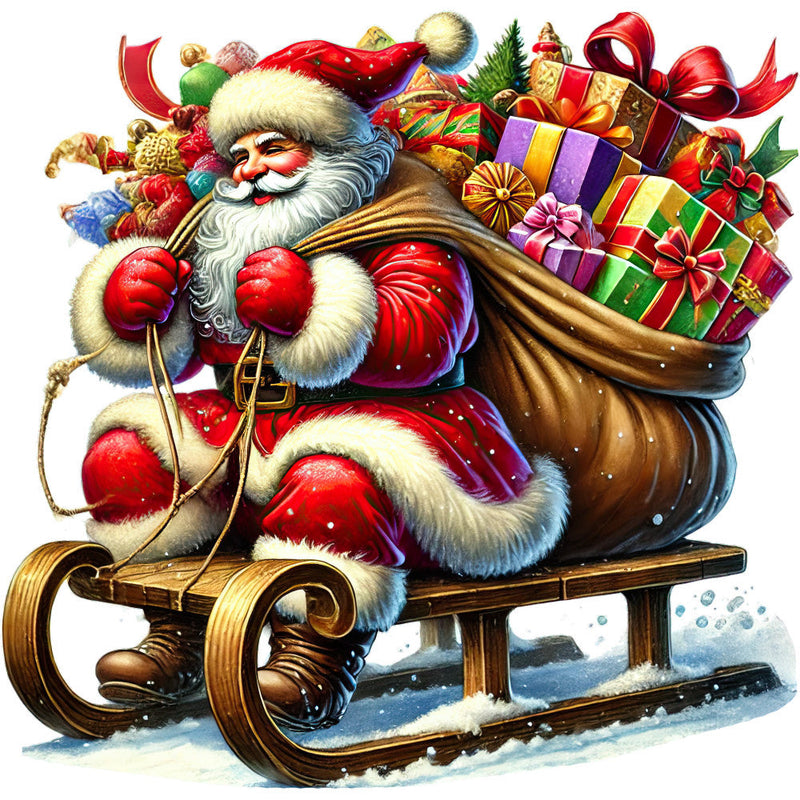 Santa Claus Scenes Fabric Panel 14