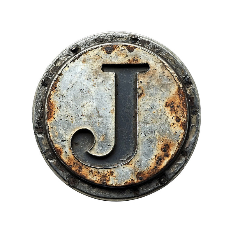 Antique Metal Alphabet Fabric Panel 15