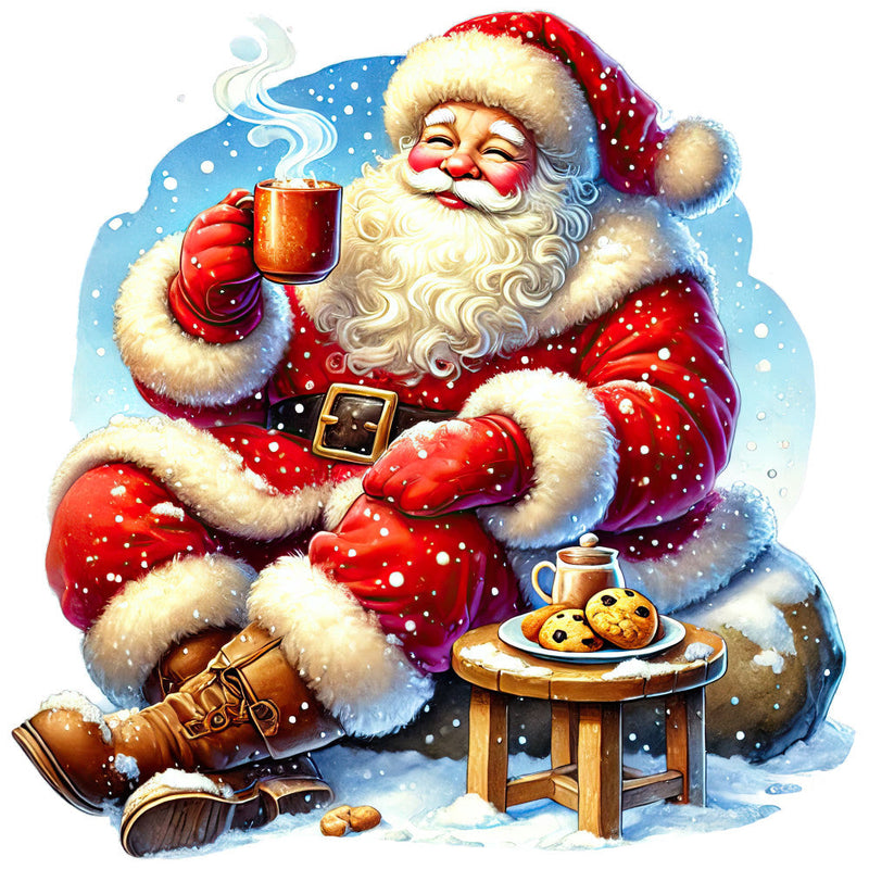 Santa Claus Scenes Fabric Panel 12