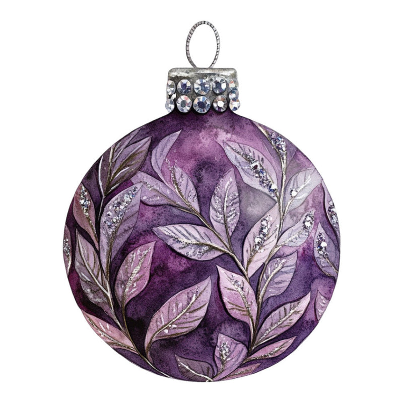 Watercolor Christmas Ornaments Fabric Panel 25