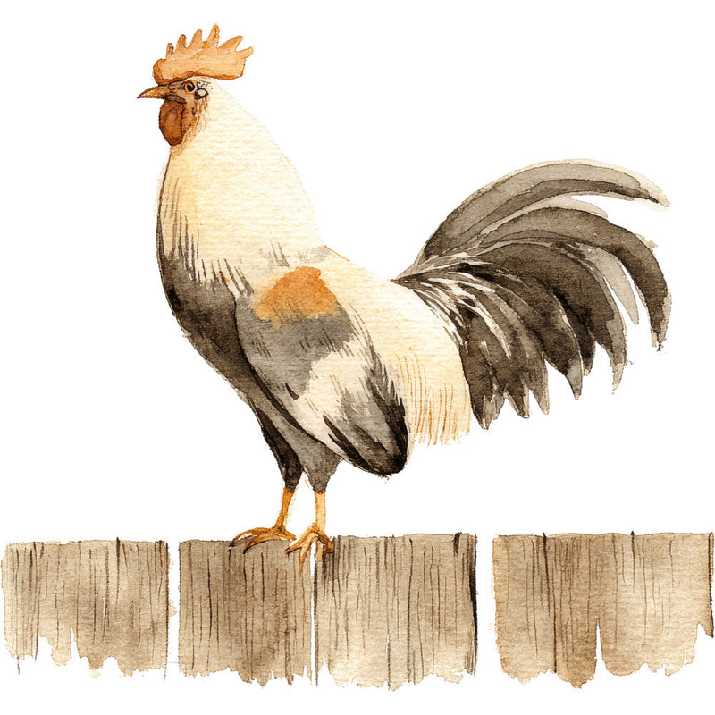 Rustic Barnyard Birds Fabric Panel 64