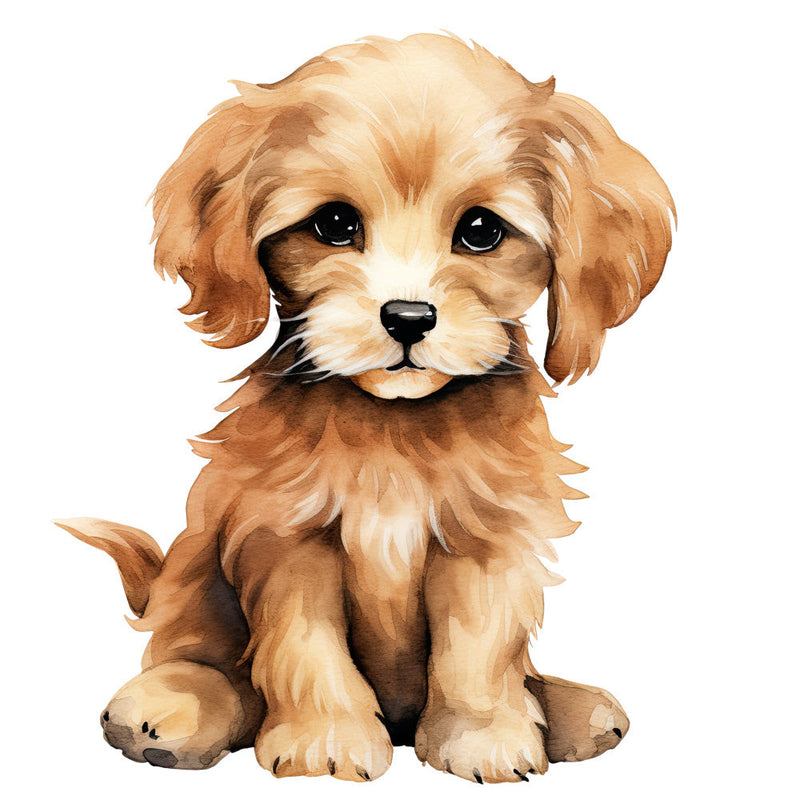 Watercolor Dogs Fabric Panel 7