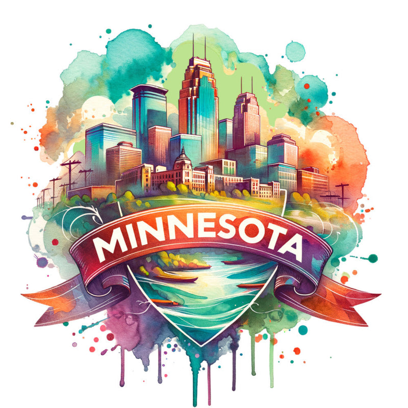 US States Retro Travel Fabric Panel 33