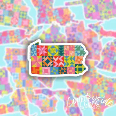 Pennsylvania State Quilt Stickers 6pk
