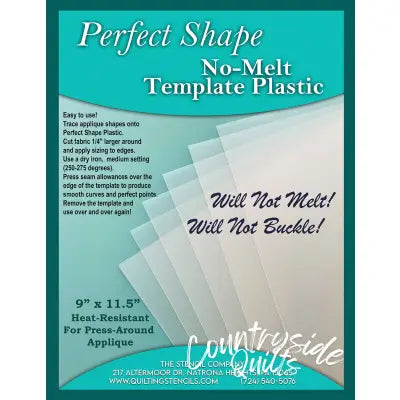 Perfect Shape Plastic Template Sheet 25 ct