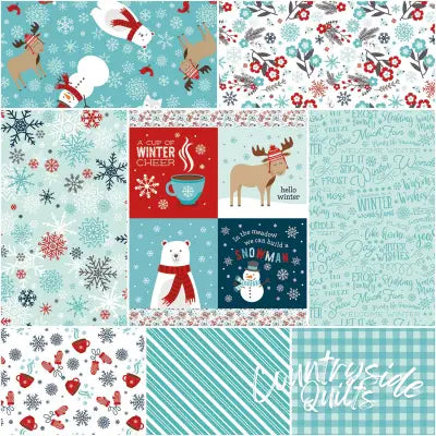 A Perfect Winter 1 Yard Bundle Blue, 8 Pcs.