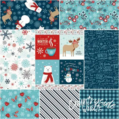 A Perfect Winter 1 Yard Bundle Navy, 8 Pcs.