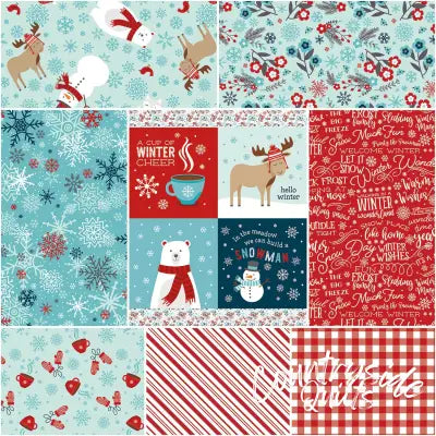 A Perfect Winter 1 Yard Bundle Powder, 8 Pcs.