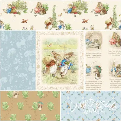 Peter Rabbit & Benjamin Bunny 1 Yard Bundle Cream, 6pcs