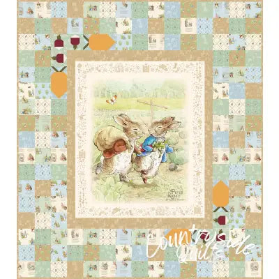 Peter Rabbit & Benjamin Bunny Peter's Garden Adventures Quilt Kit