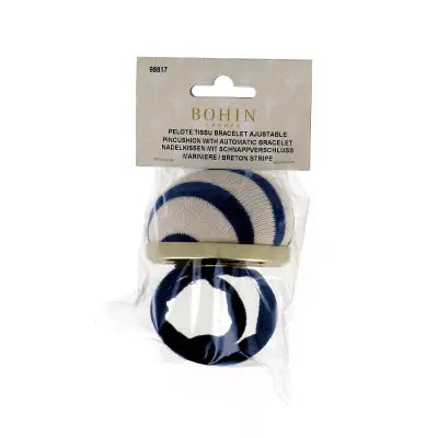 Pincushion With Flexible Strap Bracelet Breton Stripe