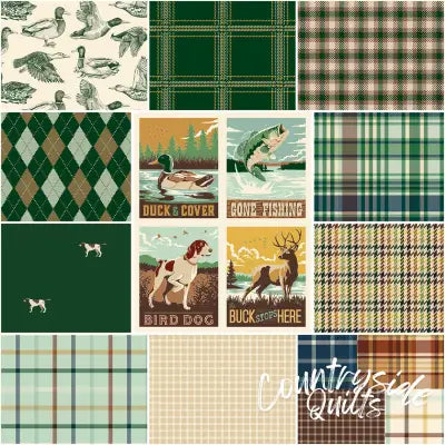 Plaid-Venture Club 1 Yard Bundle Cream, 11 Pcs.