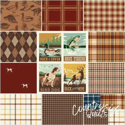Plaid-Venture Club 1 Yard Bundle Nutmeg, 11 Pcs.