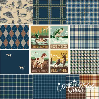 Plaid-Venture Club 1 Yard Bundle Tan, 11 Pcs.