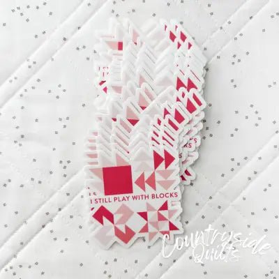 Play With Blocks Sticker Pink 6pk