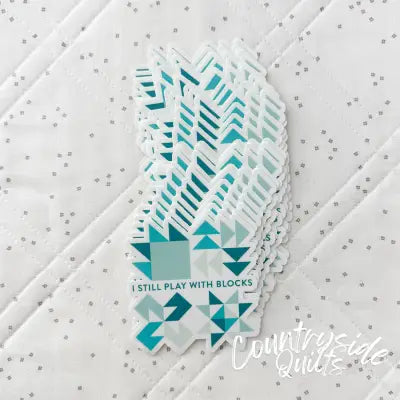 Play With Blocks Sticker Teal 6pk