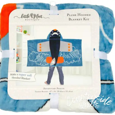Plush Hooded Blanket Kit Adventure Awaits - Little Feet Boutique