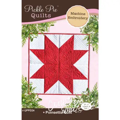 Poinsettia In The Hoop Embroidery Quilt