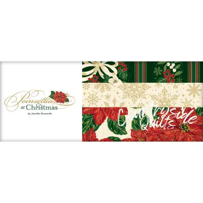 Poinsettias at Christmas 2.5in Strips, 40pcs/bundle