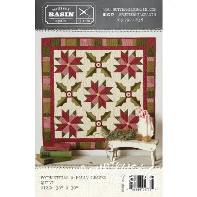 Poinsettias & Holly Leaves Quilt