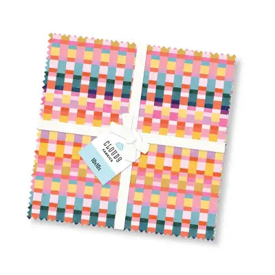 Pop and Plaids 10x10 organic cotton