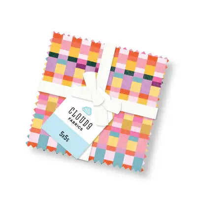 Pop and Plaids 5x5 organic cotton