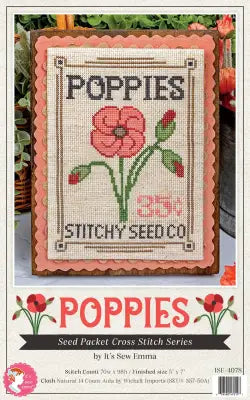 Poppies Seed Packet Cross Stitch Pattern