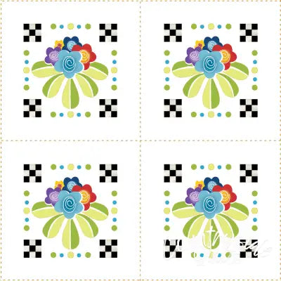 Posies 3in Fabric Panel