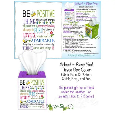 Be Positive Tissue Box Panel and Pattern