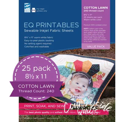 Premium Cotton Lawn Inkjet Fabric 25 Sheets per pack