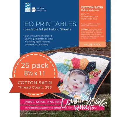 Premium Cotton Satin Inkjet Fabric 25 Sheets per pack