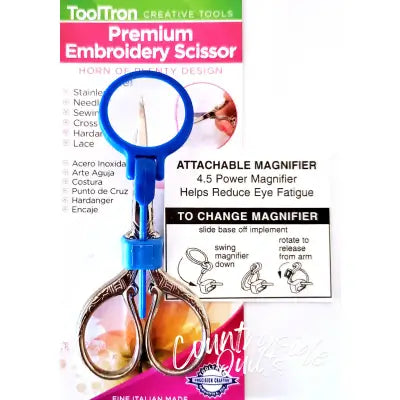 Premium Embroidery Scissors with Magnifier