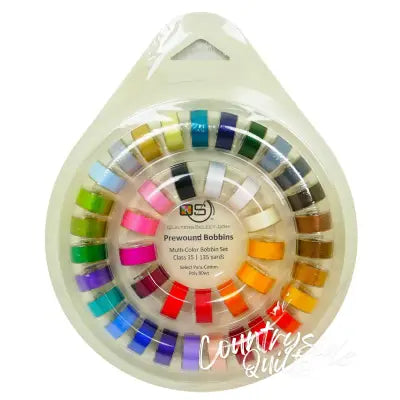 Prewound Class 15 Bobbins 40ct With Bobbin Ring in Multi Colors