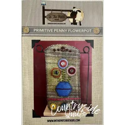 Primitive Penny Flower Pot Mug Rug Pattern