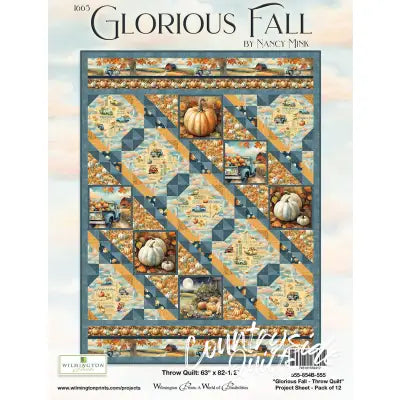 Project Sheet Glorious Fall Throw Quilt 12 per package, 1 pack per store