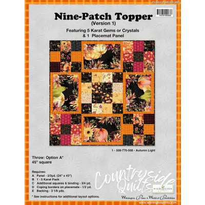 Project Sheet Nine Patch Toppe 12/pk