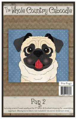Pug 2 Precut Fused Applique Pack