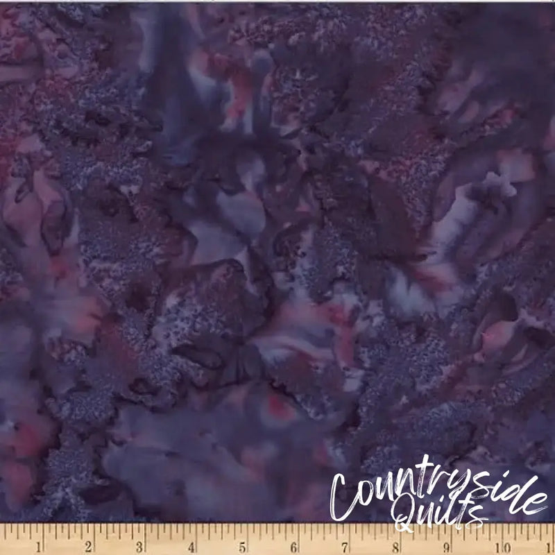 Purple Merlot Watercolor Waves Batik Wideback Fabric per yard