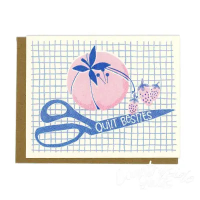 Quilt Besties - Risograph Greeting Card