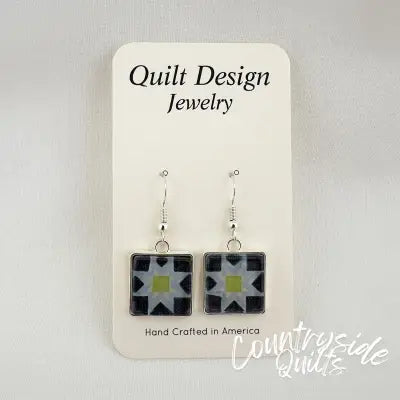 Quilt Earrings 8 Point Star